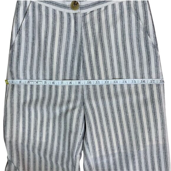 NWT Gilli Wide Leg, Linen Blend Striped Ankle Pants - Picture 11 of 13